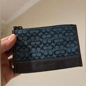Vintage Suede Leather Coach Card Holder